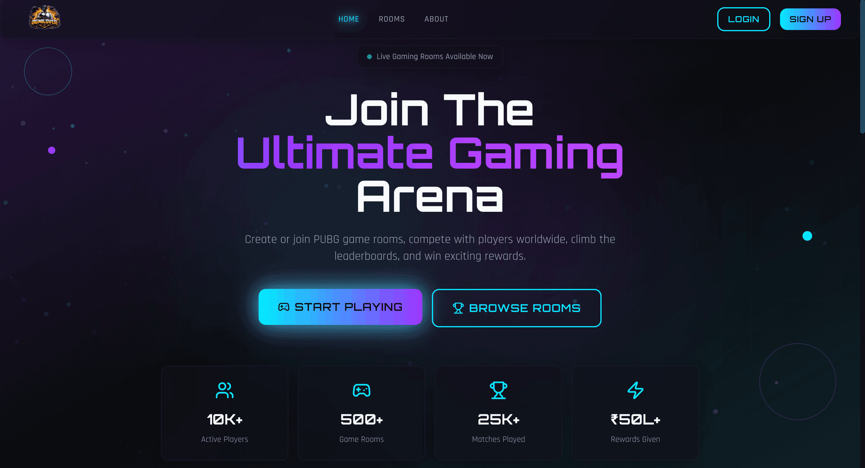 BGMILover gaming tournament website